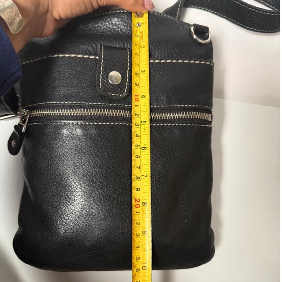 Vintage Roots Venetian Tribe Black Soft Leather Crossbody Purse – Made in Canada - Picture 8 of 9